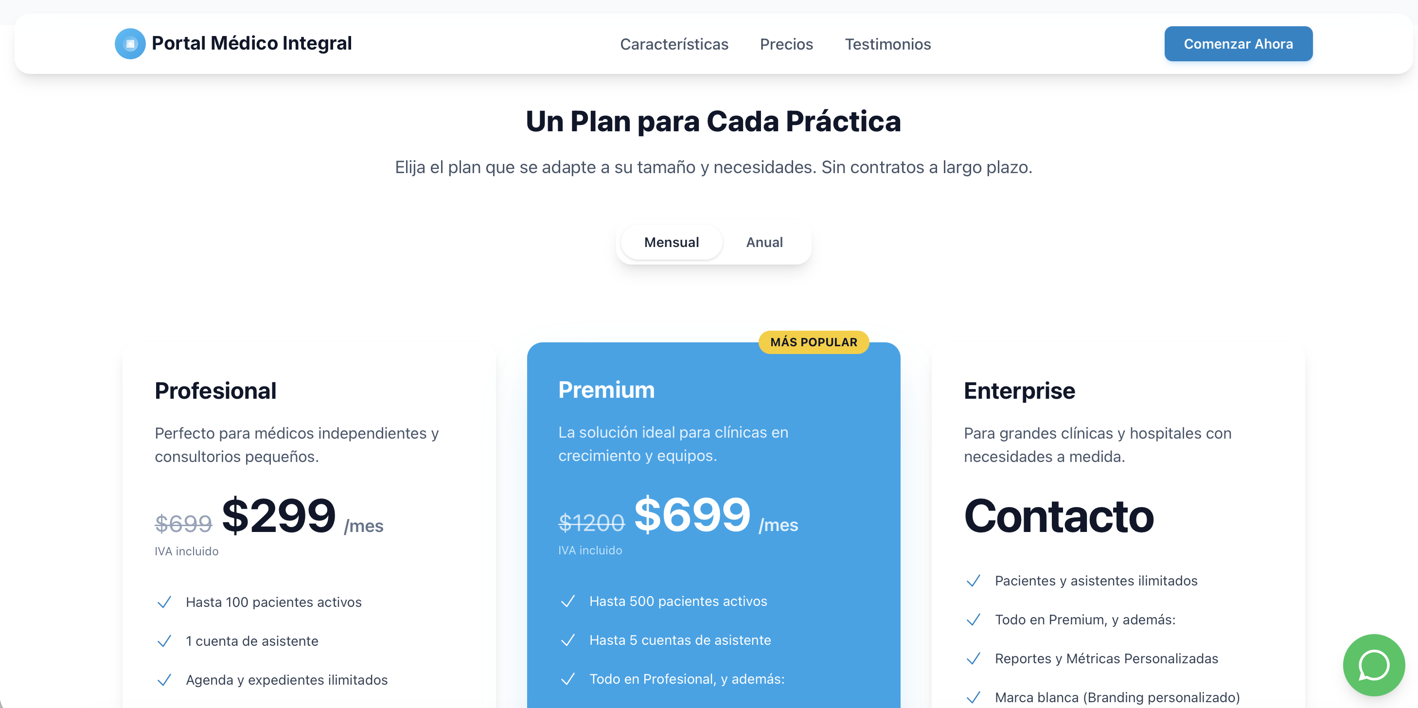 Landing Page - Portal Médico Integral